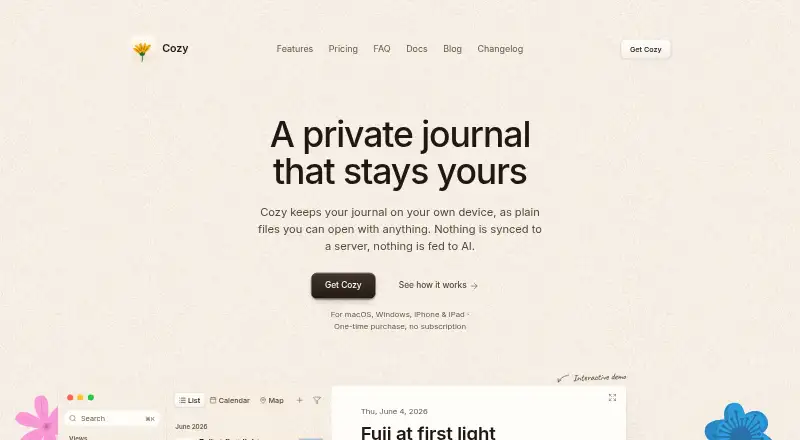 The Cozy homepage