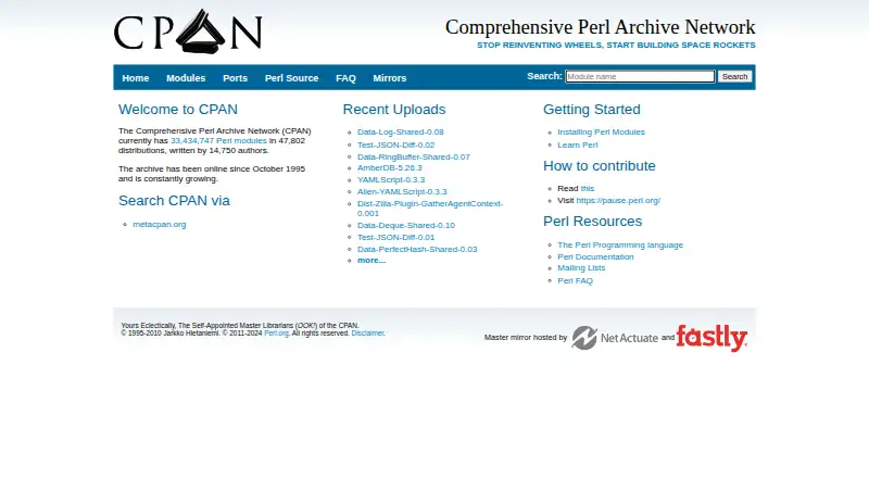 The CPAN homepage