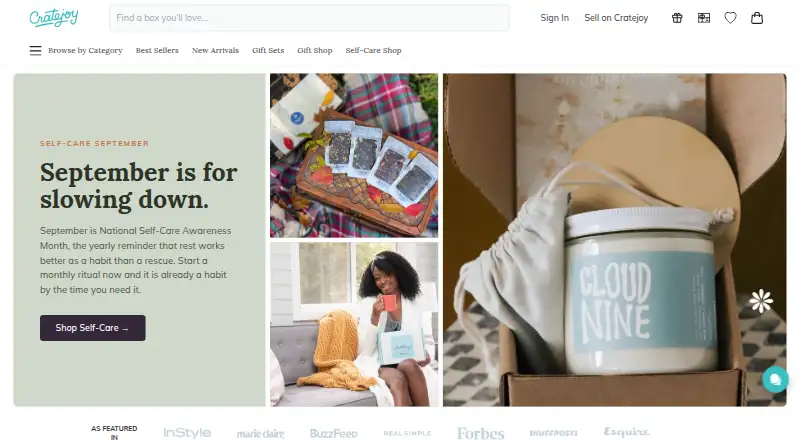 The Cratejoy homepage