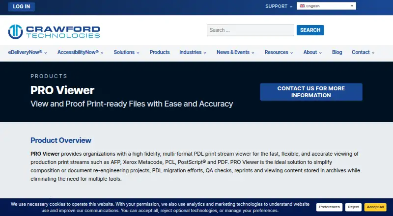 The PRO Viewer homepage