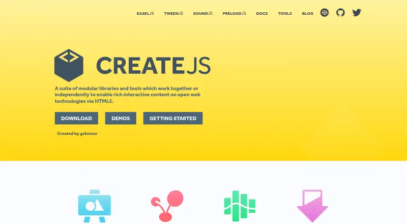 The CreateJS homepage
