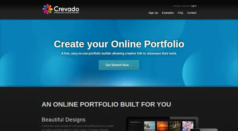 The Crevado homepage