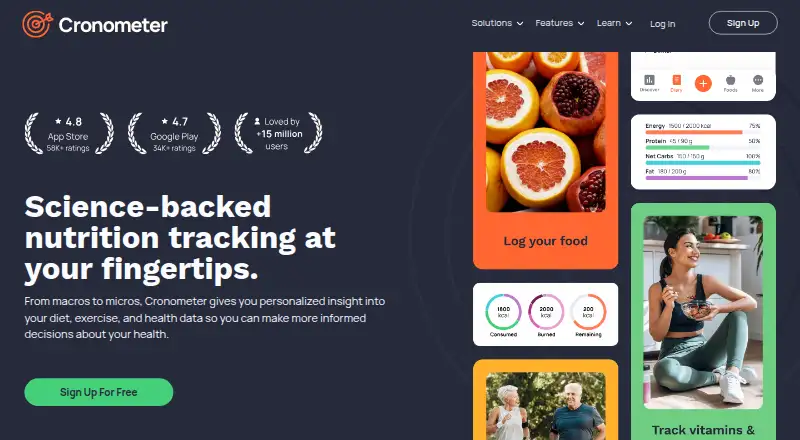 The Cronometer homepage