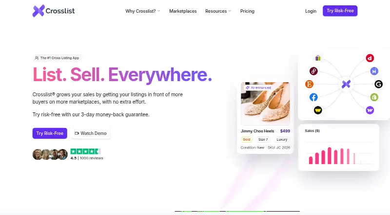 The Crosslist homepage