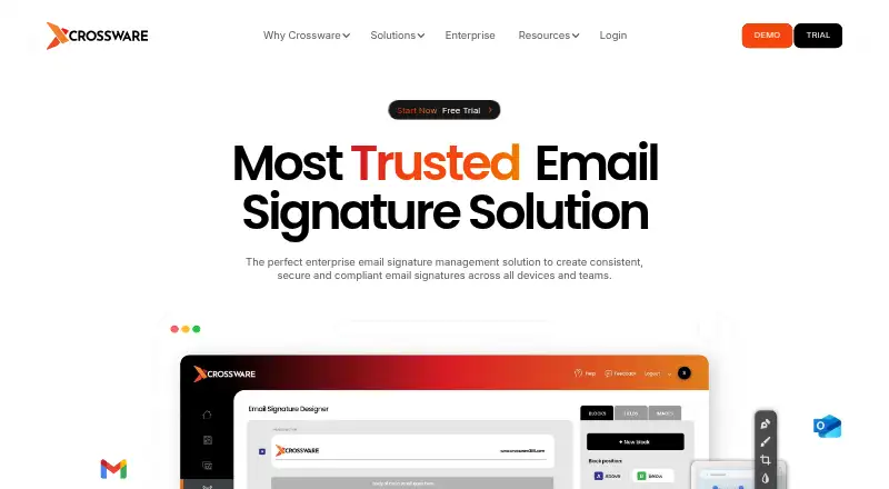 The Crossware Email Signature homepage