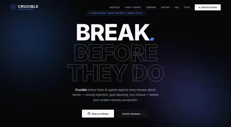 The Crucible homepage