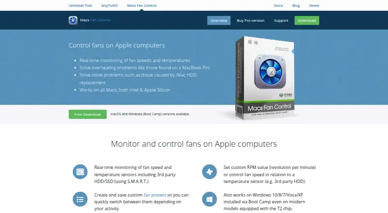 The Macs Fan Control homepage