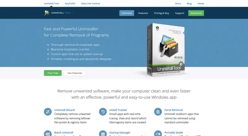 The Uninstall Tool homepage