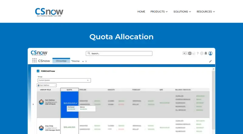 The CSnow Quota Allocation homepage