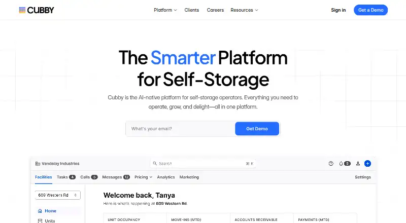 The Cubby homepage