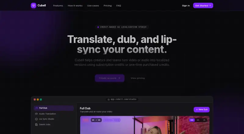 The Cubell AI homepage