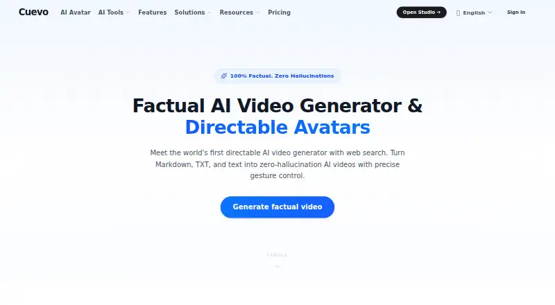 The Cuevo AI homepage