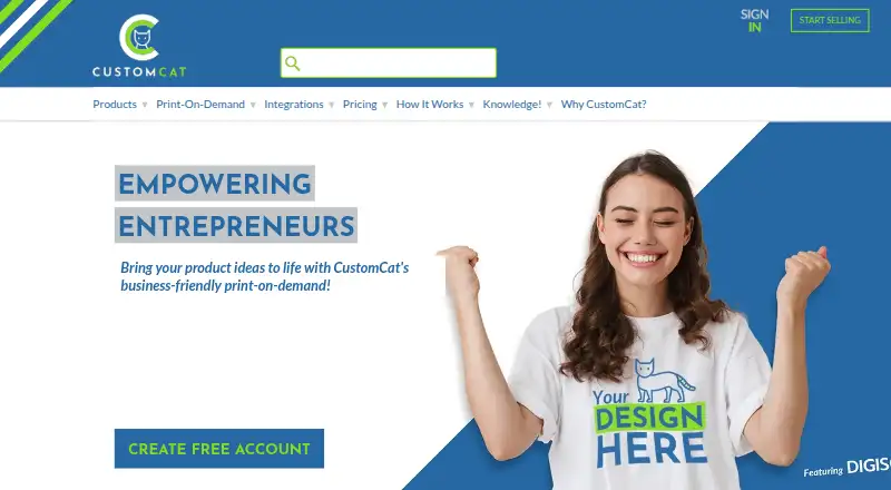 The CustomCat homepage