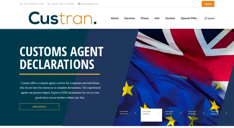 The Custran homepage