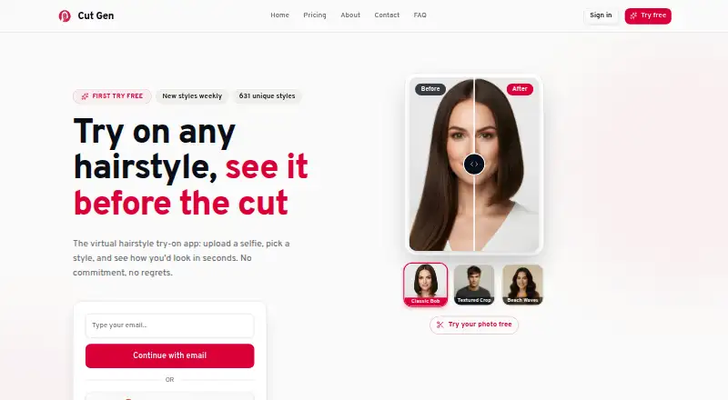 The Cut Gen homepage