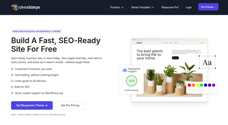 The Responsive homepage