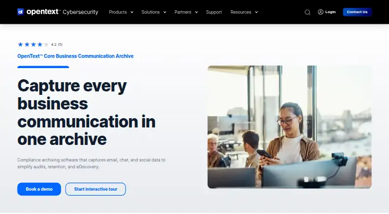 The OpenText Core Business Communication Archive homepage