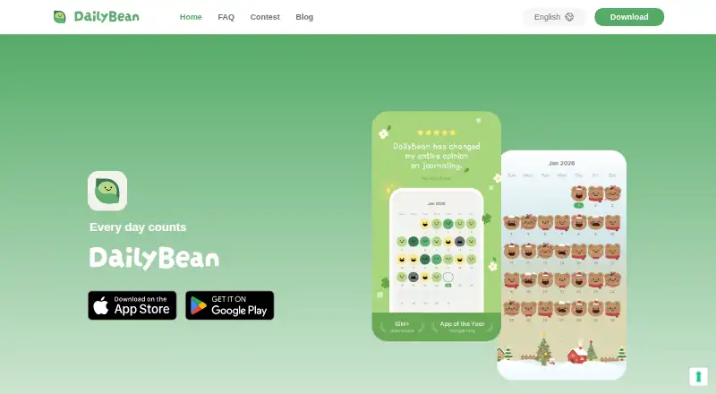 The DailyBean homepage