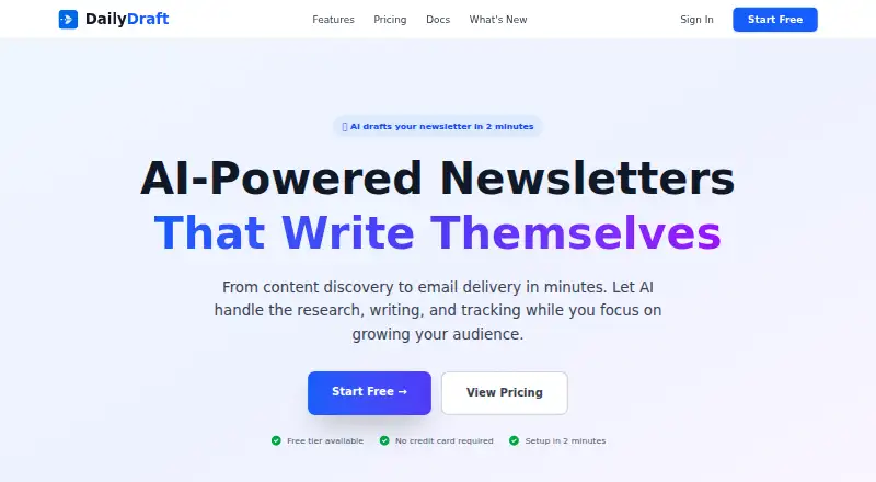 The DailyDraft homepage