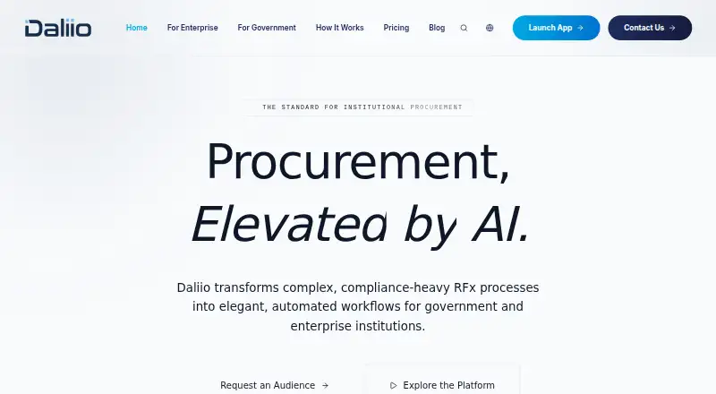 The Daliio homepage