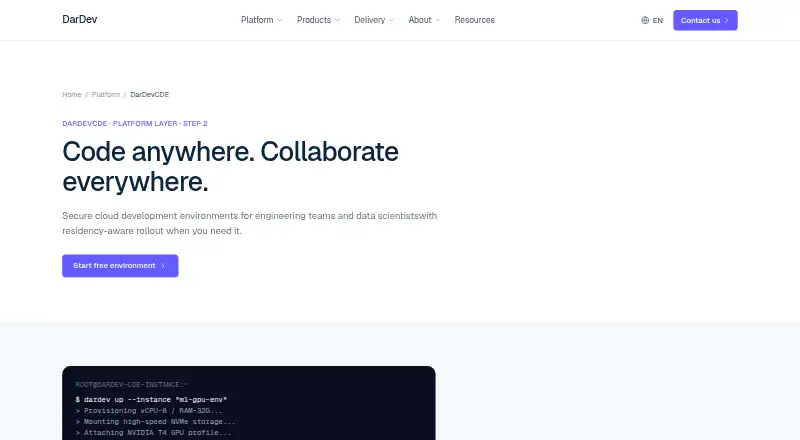 The DarDevCDE homepage