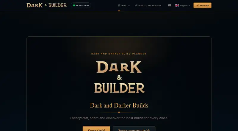 The Dark & Builder homepage