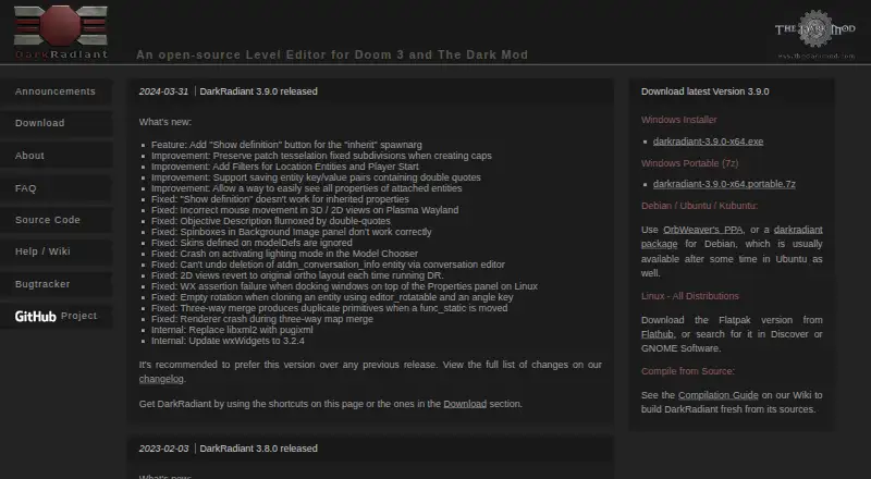 The DarkRadiant homepage