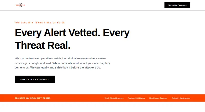 The Dark Web IQ homepage