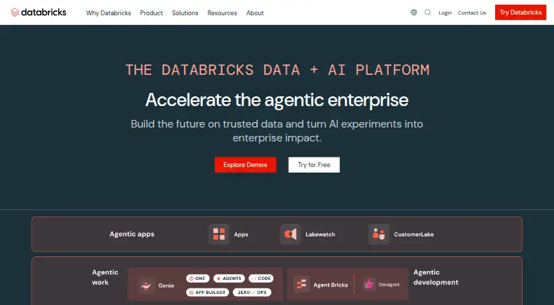 The Databricks Data Intelligence Platform homepage