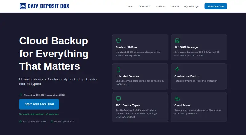 The Data Deposit Box homepage