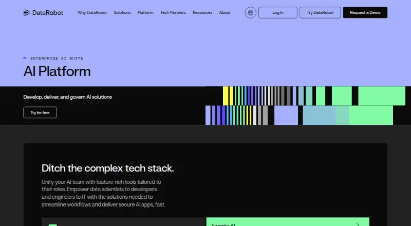 The DataRobot homepage