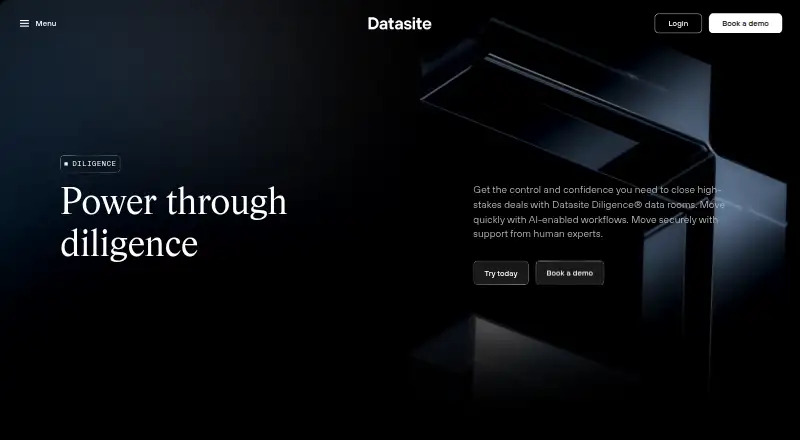 The Datasite Diligence homepage