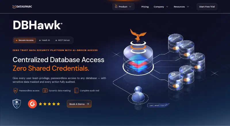 The DBHawk homepage