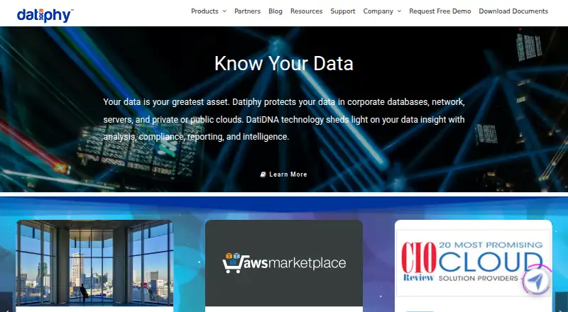 The Datiphy homepage