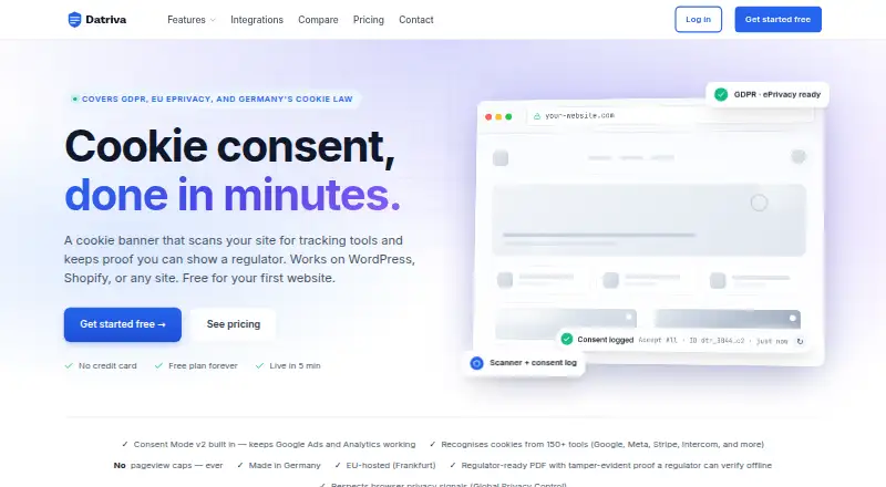 The Datriva homepage