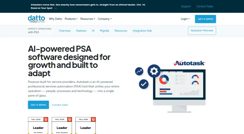 The Autotask homepage