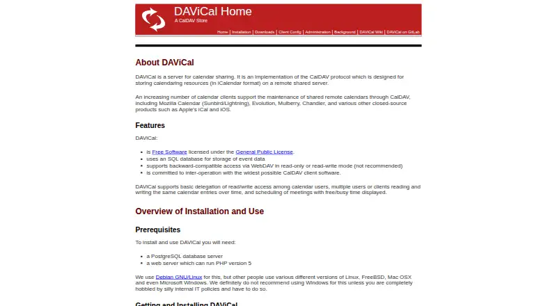 The DAViCal homepage