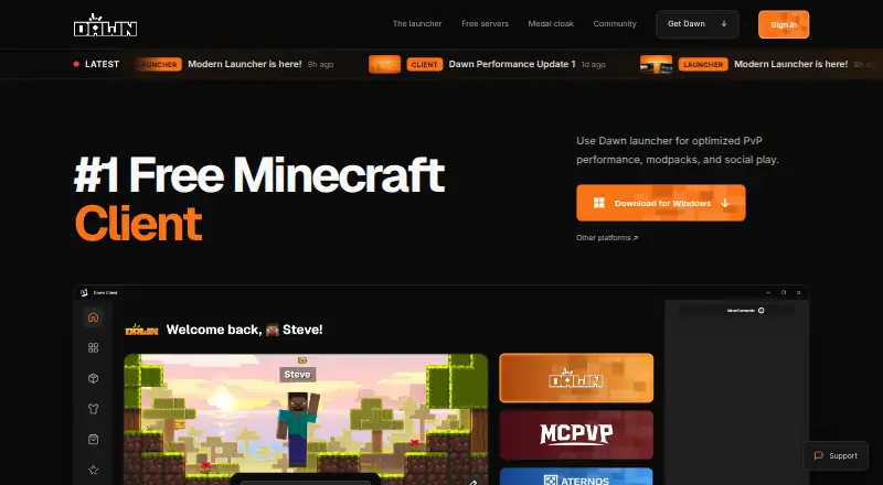 The Dawn homepage