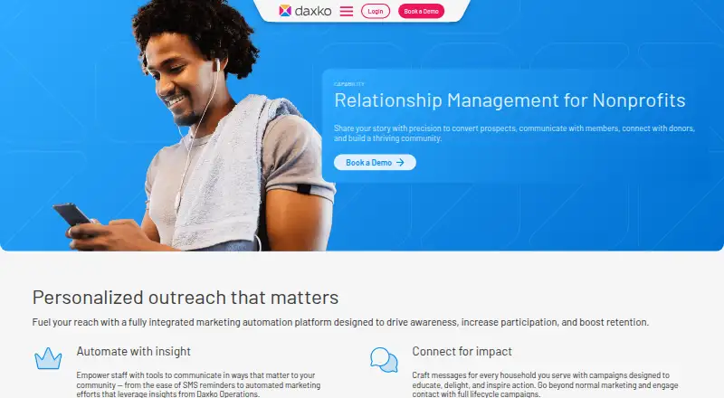 The Daxko Engage homepage