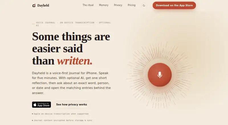 The Dayheld homepage