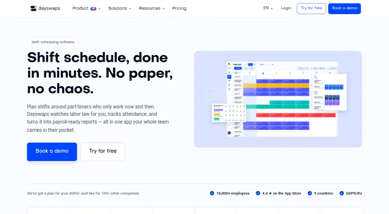 The Dayswaps homepage