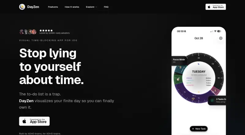 The DayZen homepage