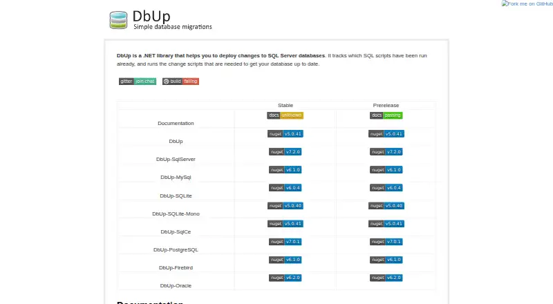 The DbUp homepage