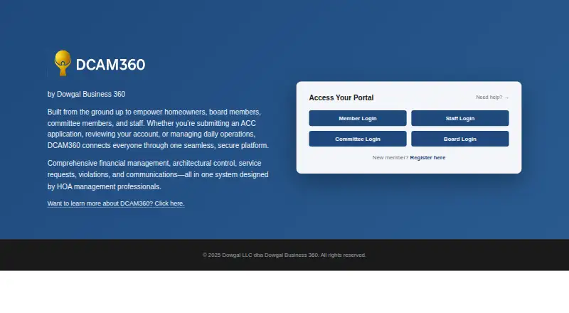The DCAM360 homepage