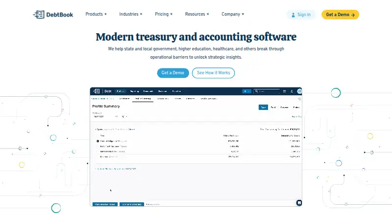 The DebtBook homepage