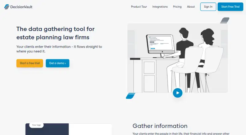 The DecisionVault homepage