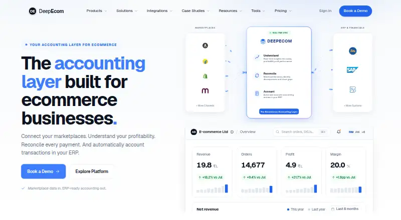 The DeepEcom homepage