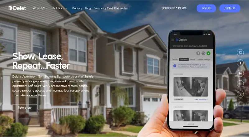 The Delet homepage
