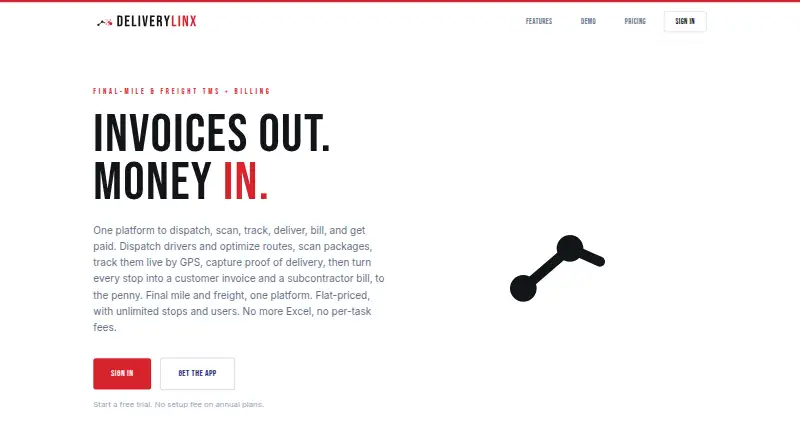 The DeliveryLinx homepage